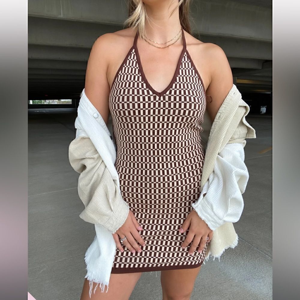 NWT Cotton Candy LA CHOCOLATE LOVE Halter SWEATER DRESS